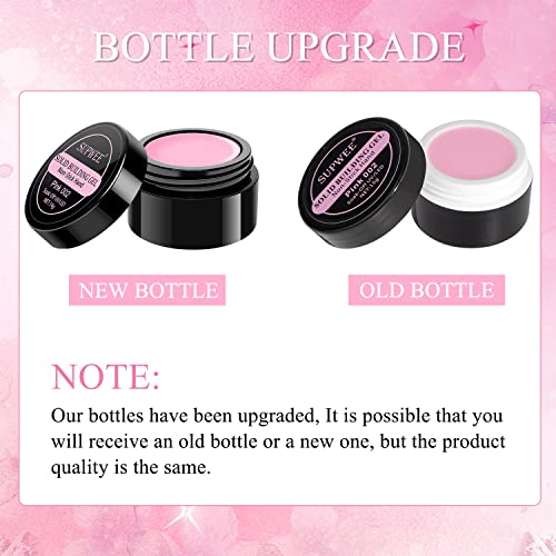 Supwee Feste Gel-Nagelverlängerung, multifunktionales rosa Antihaft-Handskulpturen-Aufbaugel zum Schnitzen von Mustern, Dekoration Nagelkunst, Prägung hartes Gel für Nägel Mniküre 14 g (0,49 fl oz) - Image 3