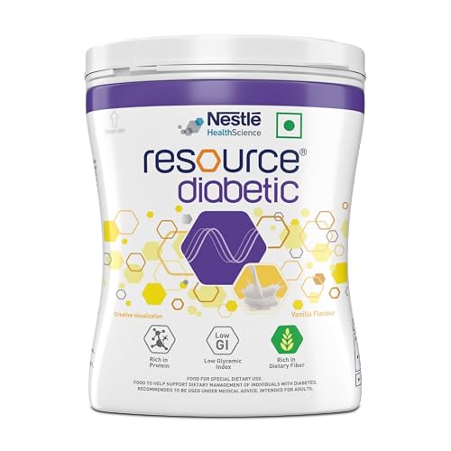 NestlΓ© Resource Diabetic, Adult Nutrition for Diabetic Patients, Low GI Formula, Vanilla Flavoured Protein Powder, 400g Pet Jar