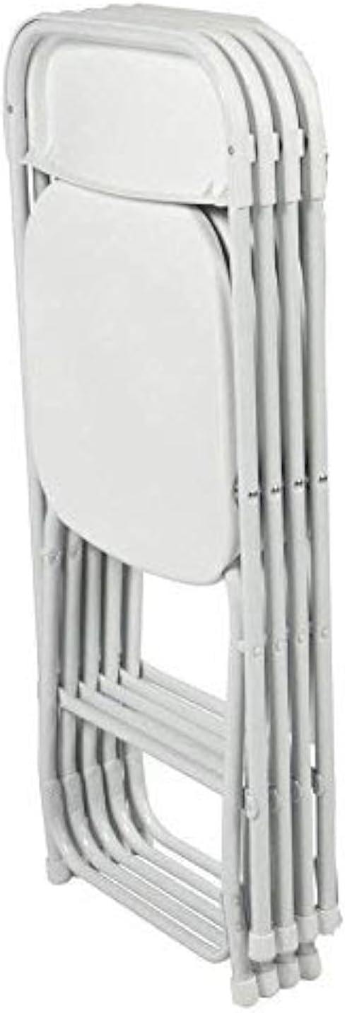 Folding Chair with Molded Plastic Seat and Back- Folding Plastic/Steel Chairs- Premium Quality Plastic Folding Chairs- Foldable & Stackable Plastic Chairs (4-Pack)