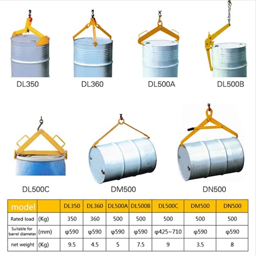 Lève-fûts 1000 LB avec crochet de levage renforcé pour fûts d'huile de 30 à 55 gal - 3