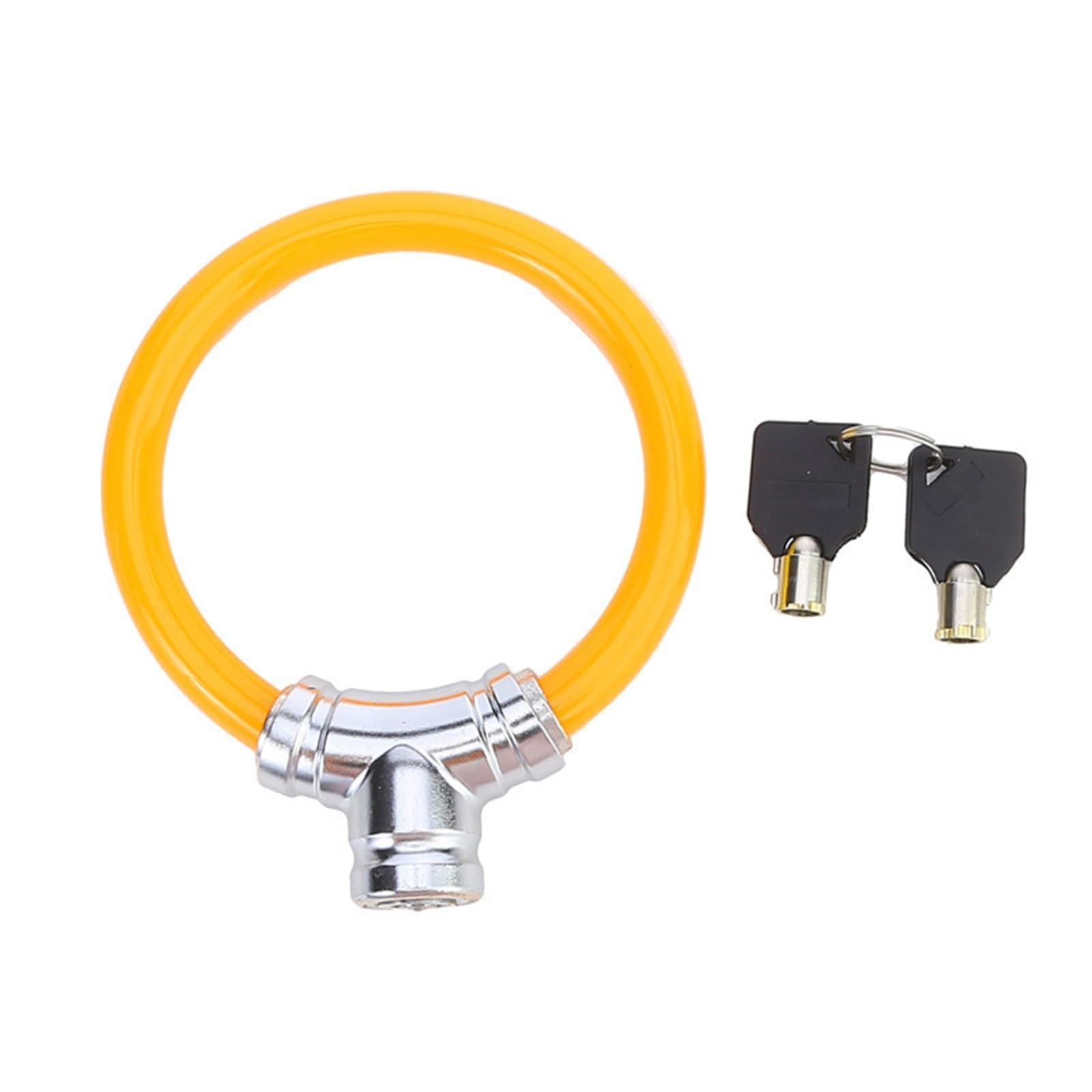 Chain Lock Motorcycle U-Lock Waterproof Anti-Theft Lock Wire Rope Safety Motorized Scooter Mountain Motorcycle Handlebar Lock(Yellow)