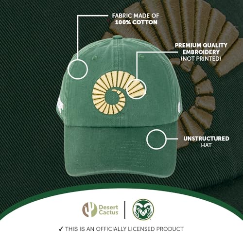Gorra bordada ajustable verde Cactus Rams CSU miniatura 4