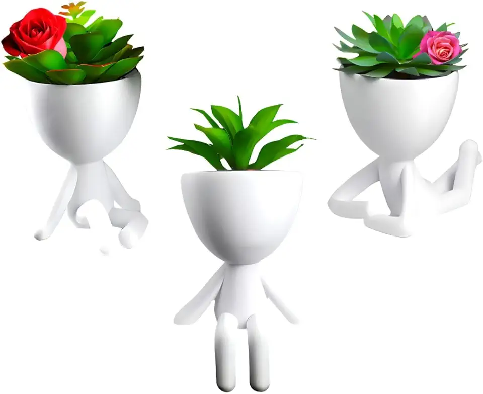 Kit Vasinhos 3 Decorativos Bob Suculenta