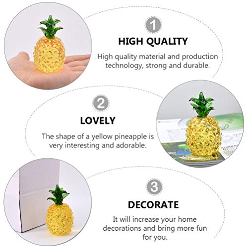 Kesyoo Pineapple Statue Crystal Pineapple Bling Shiny Fruit Sculpture Model Photo Prop Collectible Tropical Fruit Figure Table Arrangement Centerpiece For Home Wedding Shop Fruit Statue #TOP7