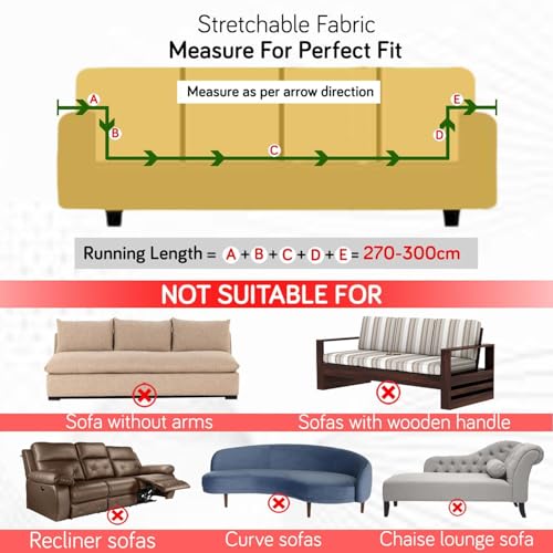 Image of Universal 3 Seater Sofa Cover with Elasticity, Protective, Stretchable, Spandex & Polyester Sofa Slipcover (3 Seater, 185cm * 230cm) (Blue Flower)