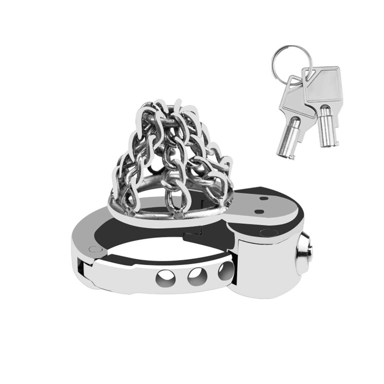 Chaîne perspective cage de chasteté en métal pour hommes serrure de chasteté réglable cage de poulet pour débutants cage en métal appareil de chasteté sex toys