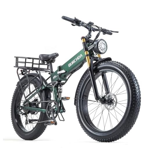 BIGUODIR 1000W/2000W Dual Motor Electric Bike Adult, 48V 30Ah/20Ah Battery, 26'' Fat Tire Full Suspension Ebike, 30MPH Dual Hydraulic Disc Brakes, 120Miles Off Road Mountain Beach Ebike, UL Certified