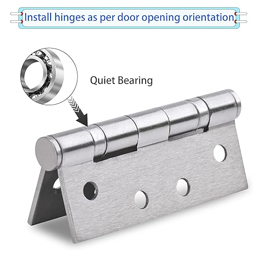 2 Pcs 4 Inch Stainless Steel External Door Hinges - Heavy Duty, Outdoor, Wood, 304 Stainless Steel, 4 x 3 x 3 in (100 x 76 x 76 mm) - Image 3