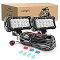 Nilight 2PCS 6.5 Inch 36W Flood LED Light Bar Led Work Light Off Road Driving Light With Off Road Wiring Harness