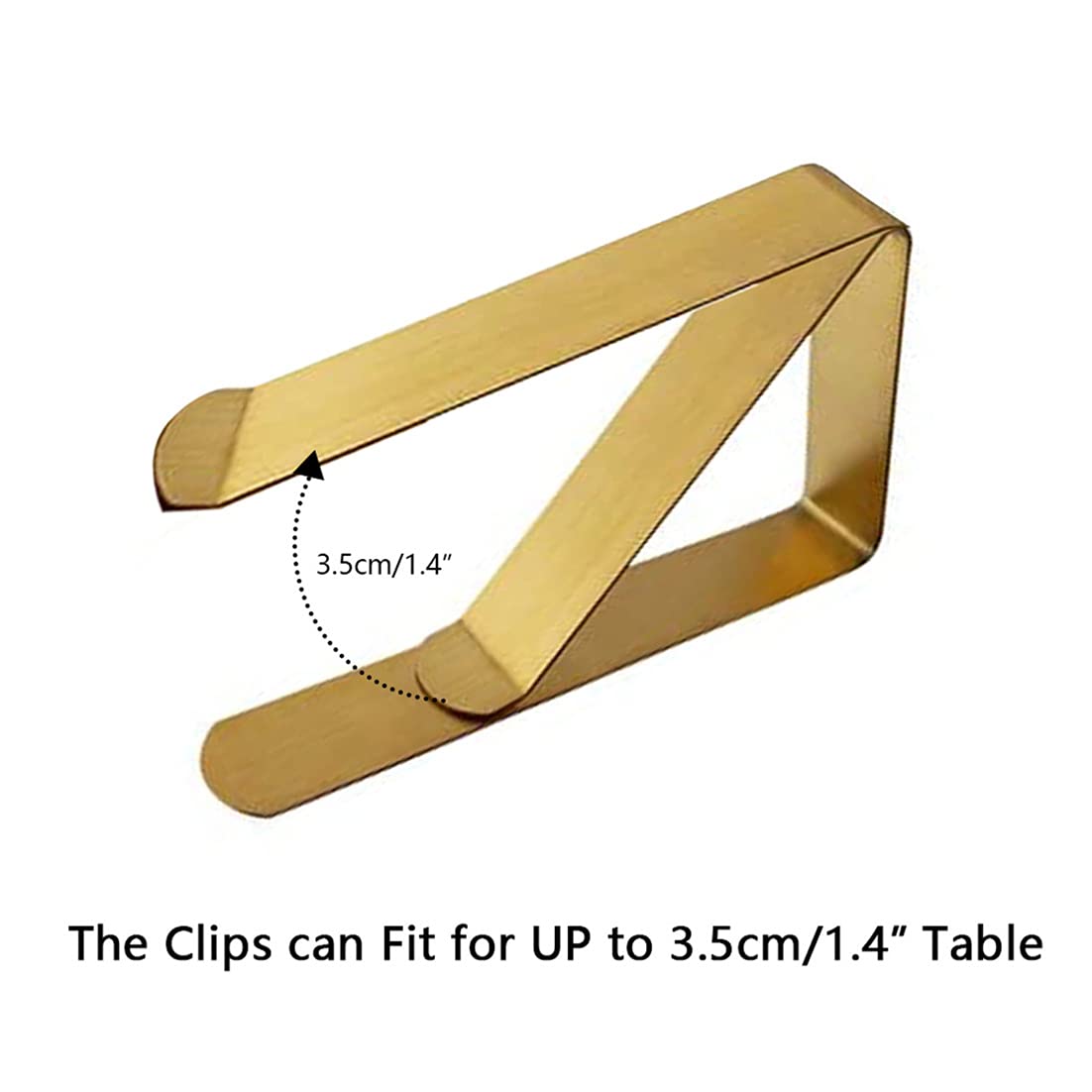 LAOJU Tafelkleedclips, roestvrijstalen tafelkleed clips outdoor tafelkleed klemmen picknick tafelkleed houders voor keuken picknick feest bruiloft 8 stuks, goud
