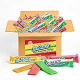 Lalees Taffy Slabz - Assorted Fruit Flavors - Bulk Chewy Candy Bars - Individually Wrapped Taffy Candy for Party Favors, Birthday Parties (60 Count)