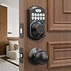 TEEHO Fingerprint Door Lock Set Keyless Entry Door Lock with Handle - Door Knob with Keypad Deadbolt - Smart Locks for Front Door - Auto Lock - No Need App - Easy Installation - Oil-Rubbed Bronze - Image 3