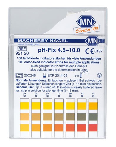 Macherey-Nagel, 92120, pH-Fix 4.5-10, Box of 100 Strips