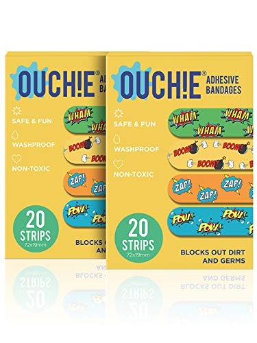 Image of Ouchie Non-Toxic Printed Bandages Double Combo (40 Pack) - Yellow