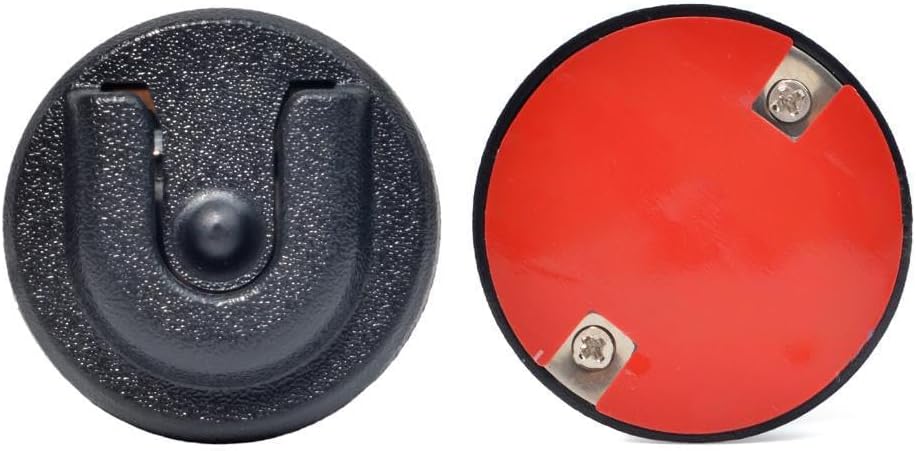 HYSHIKRA Universal Ham CB Radio Microphone Hanger, Round Knob Mic Holder Mount with Adhesive Back for Motorola HLN9073B CDM1250 CDM750 GM300 Kenwood TK768G TK868G Two Way Radios (BLACK01, 1 PACK)