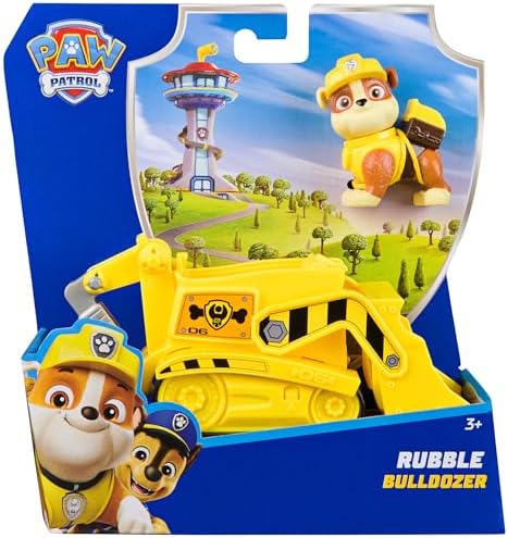 Paw Patrol, Rubble oyun figürlü inşaat aracı (sürdürülebilir temel araç/ana araç), 3 yaşından büyük çocuklar için oyuncak - Görsel 2
