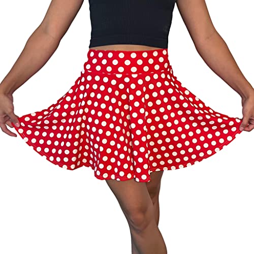 Red & White Polka Dot Minnie Skater Skirt - Made in USA