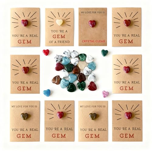 SrystalBlaze Valentine's Day Cards for Kids - 24 All-in-One Classroom Valentines Gifts Kits, Includes Cards, Gems, Stickers & Bags, School Party Favors & Exchange Set