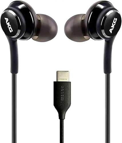 UrbanX Auriculares estéreo OEM 2021 para Samsung Galaxy S20 Ultra 5G cable trenzado con micrófono (negro) conector USB-C (versión estadounidense con