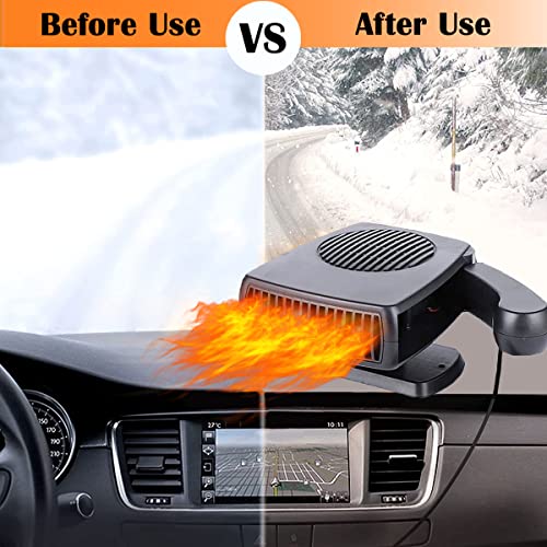 12V 200W Car Heater,2 in 1 Fast Heating & Cooling Function Heater Auto Heating Fan Portable Car Defrost Defogger Plug in Cigarette Lighter (12V)
