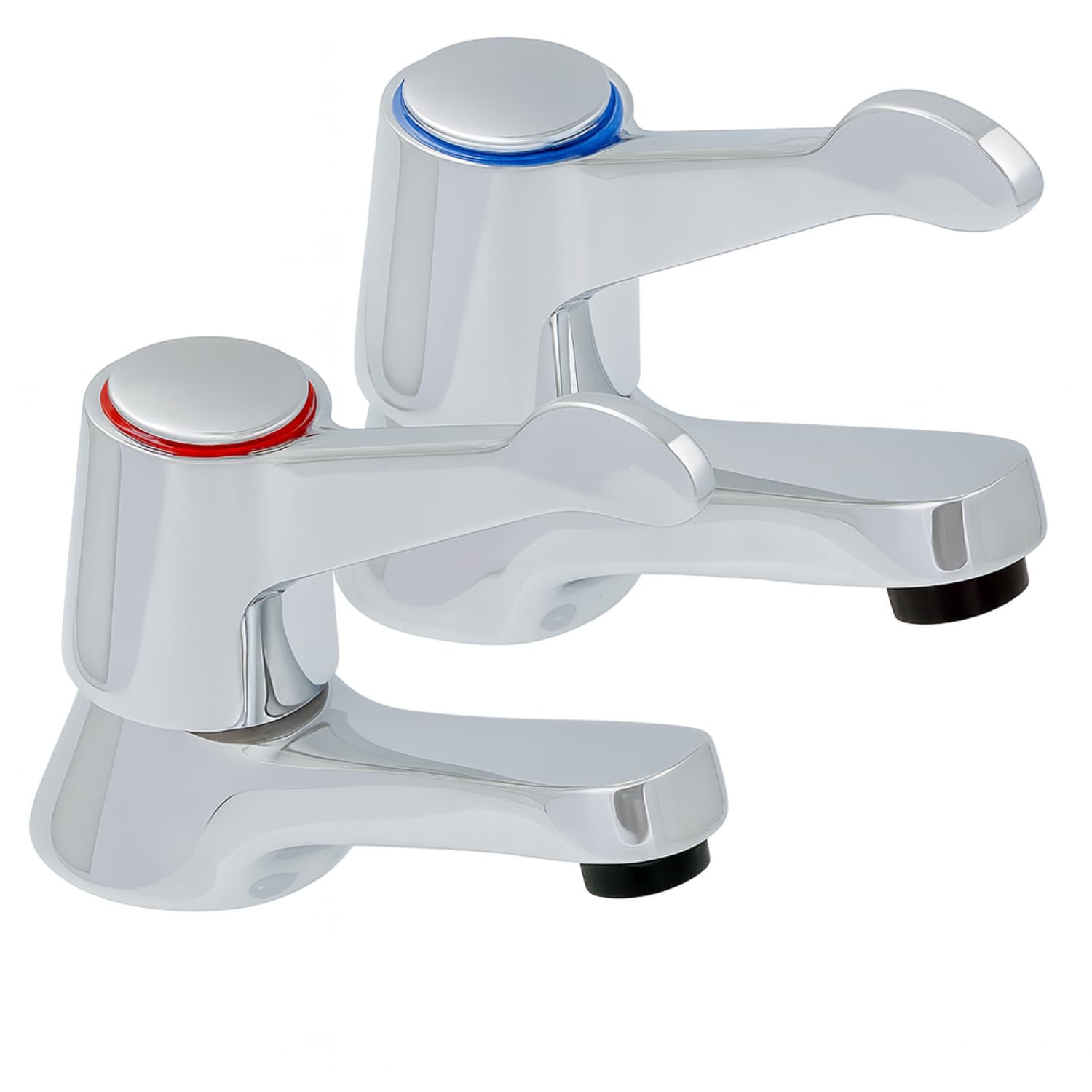Home Range Clever Araya Mercia Qt Basin Tap Pair ChromeModern Lever Handle Bathroom Taps For Hot & Cold Water from B&Q