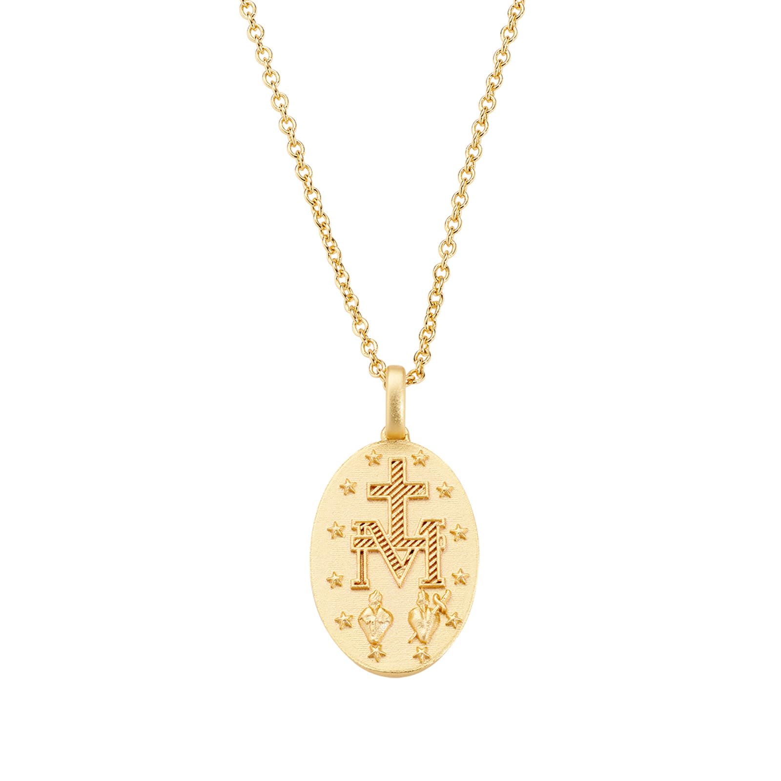Amen Gioielli, Collana con Medaglia Miracolosa, Collana Donna Argento 925 Dorata, Regalo Donna