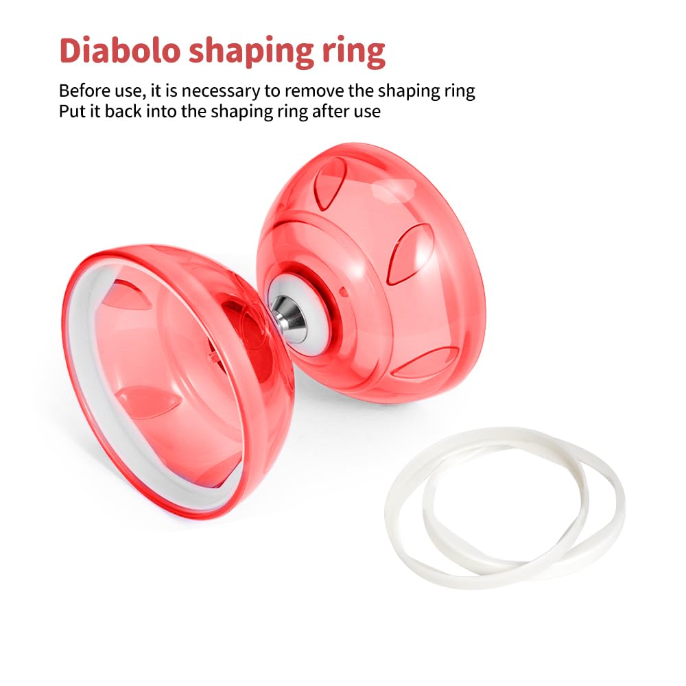 Diábolo LED con Rodamientos de Bolas, Juego de Malabarismo, Diábolo Que Brilla en la Oscuridad, para Niños y Adultos, Principiantes Profesionales