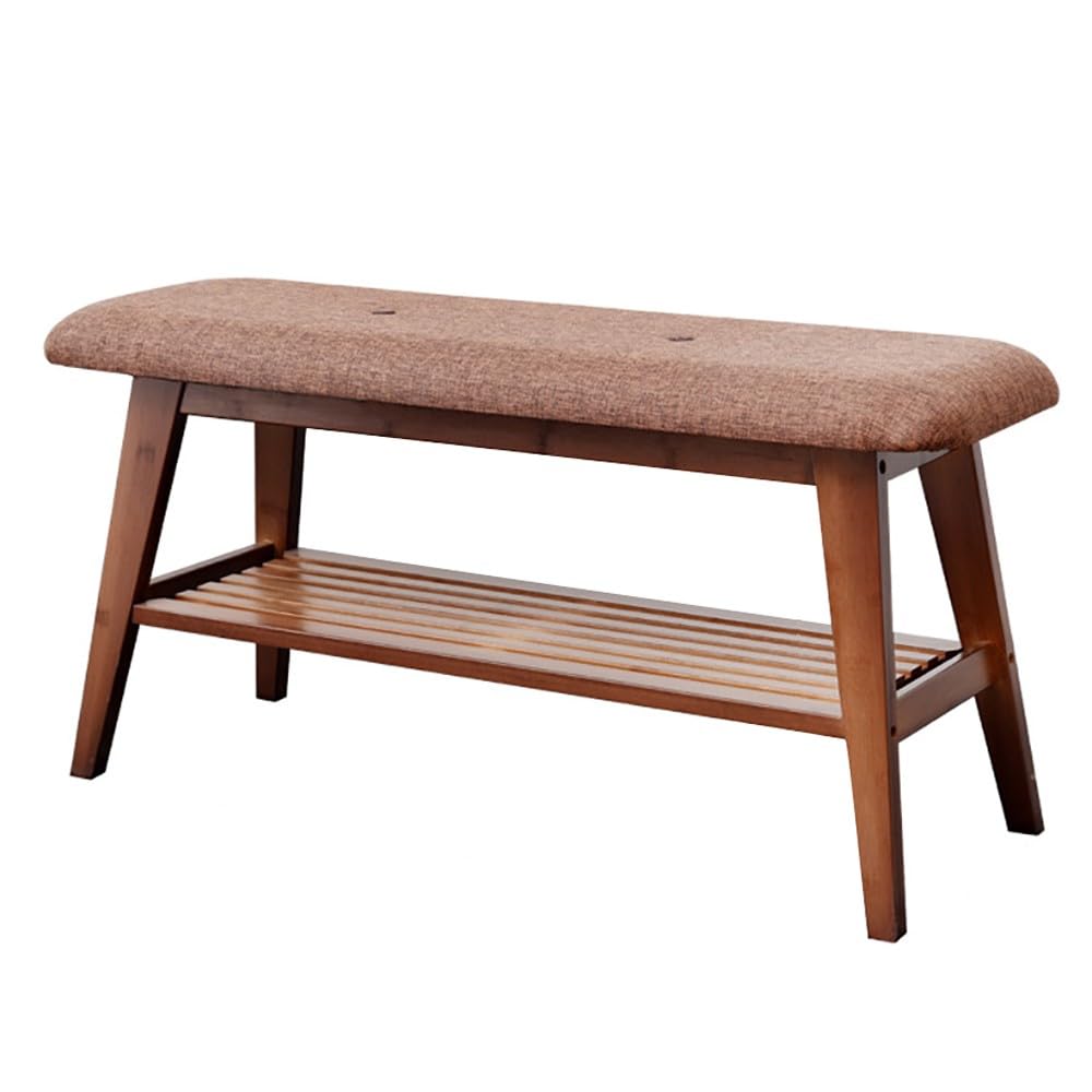 LWJSOCP Shoe Bench with Seat Shoe Bench Sturdy Bamboo Shoe Rack Bench Shoe Rack Bench Entryway 80kg Load Capacity 2-Tier Shoe Storage Rack for Hallway Bedroom : 53/84CMx30CMx45CM