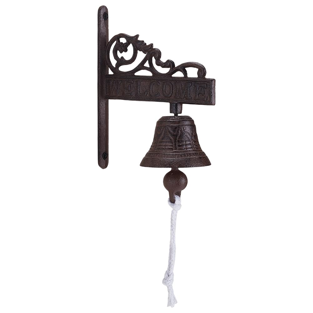 UNICRAFTALE Vintage Cast Iron Dinner Welcome Bell Outdoor Wall Mounted Doorbell Hanging Bell for Outside Front Door Garden Home Decor Clear Sound