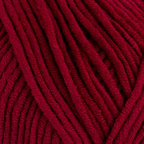 Image of Yarn Art, 1 Ball Skein YarnArt Jeans Plus Yarn, 55 Cotton 45 Polyacrylic, 100 g 3 5 oz , 160 m 174 yds Weight 4 Worsted-Aran, Claret Red - 66