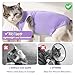Hpetppy Cat Recovery Suit for Spay Abdominal Wound, Breathable Kitten Onesie for Cats After Surgery, Anti Licking Cat Cone Alternative, Pet Surgery Recovery Shirt-Purple(L)