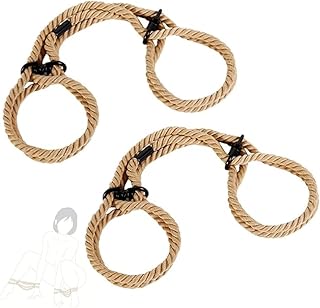 2 esposas de cuerda ajustables de color caqui y grilletes para piernas exóticas