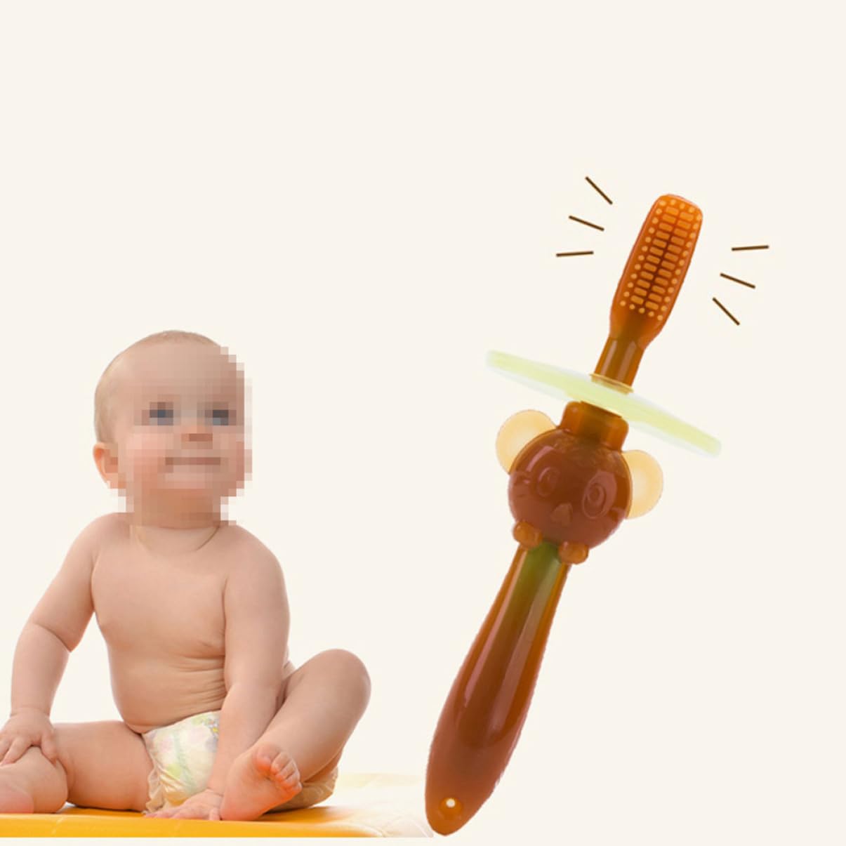 FOMIYES 3 Set Di Spazzolini Da Per Bambini Con Setole Morbide Per L'igiene Orale Dei Più Piccoli Giocattolo in Per Ragazzi E Ragazze Marrone Scuro 2 Pezzi*3