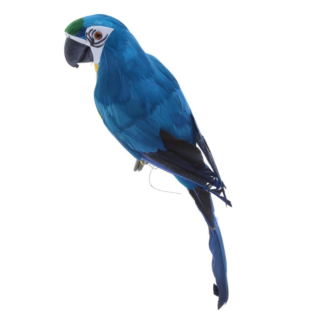 Inzopo Large 45 CM Artificial Feather Parrot Toy Lightweight Garden Decor 3 Colors - Blue, 45cm