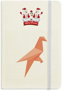 Caderno de boneco de neve com estampa de origami abstrato de pássaro vermelho grossa capa dura
