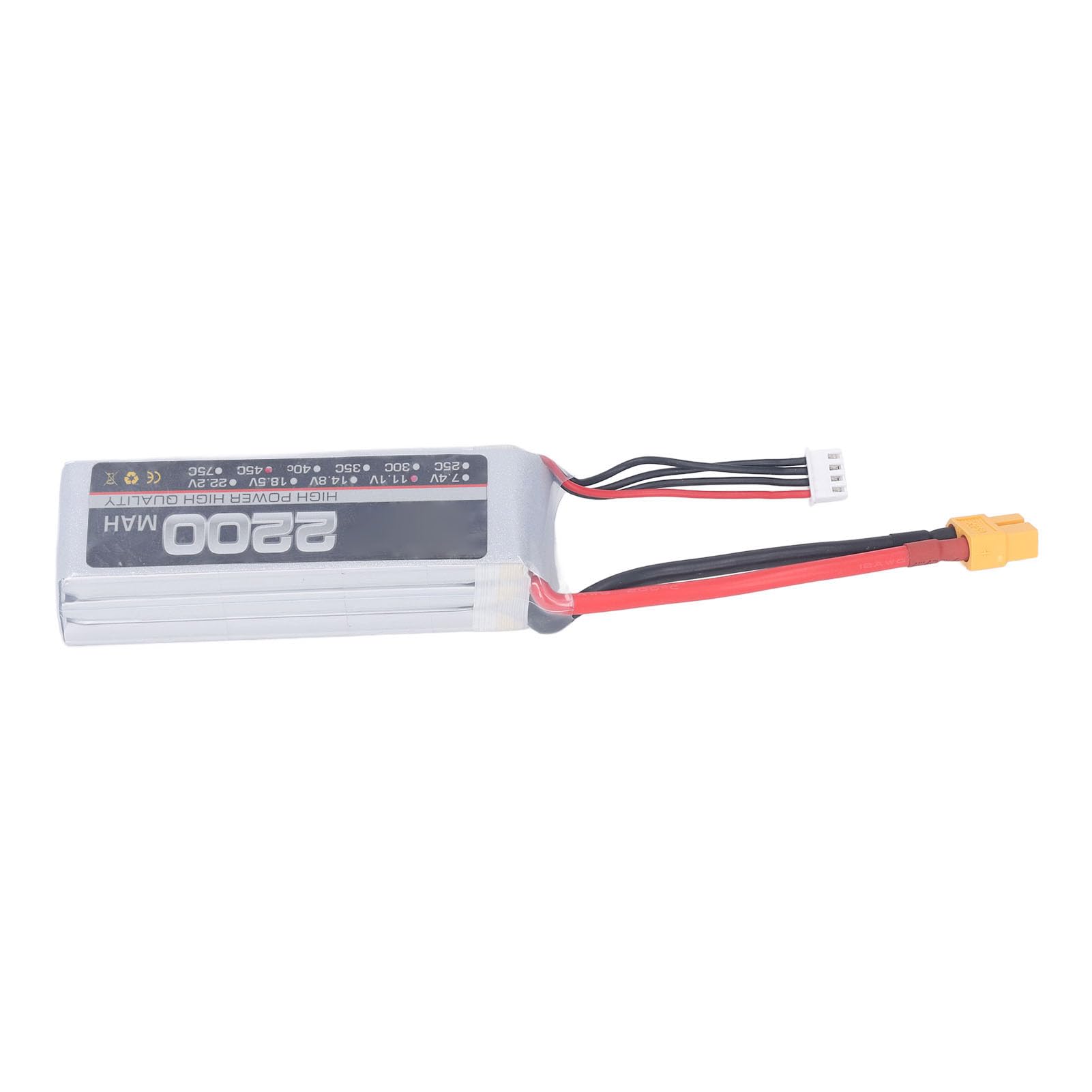 BATTERIA AL LITIO AD ALTA VELOCITÀ PROFESSIONALE 11,1 V 3 S 2200 MAH 45C BATTERIA RC LIPO AD ALTE PRESTAZIONI STABILE ED EFFICIENTE PER PARTI DI DRONE RC (XT60)