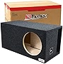 Bbox Single Vented 12 Inch Subwoofer Enclosure - SPL-Tuned Single Car Subwoofer Boxes & Enclosures - Premium Subwoofer Box Improves Audio Quality, Sound & Bass - Nickel Finish Terminals