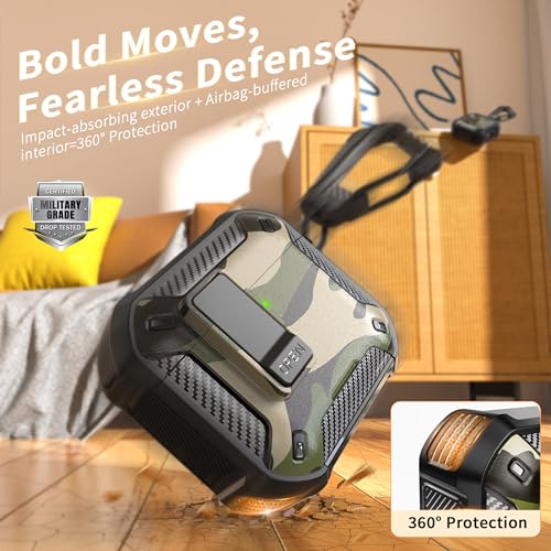 Image of RFUNGUANGO for AirPods 5 /4 Case (2026 /2024) with Lock, Snow Camouflage