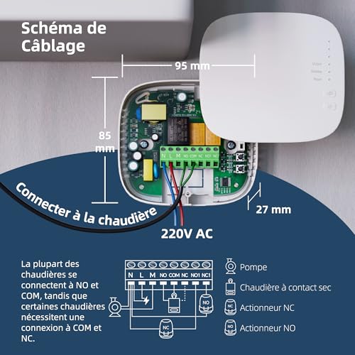 Thermostat intelligent Tuya programmable par application et commande vocale - 5