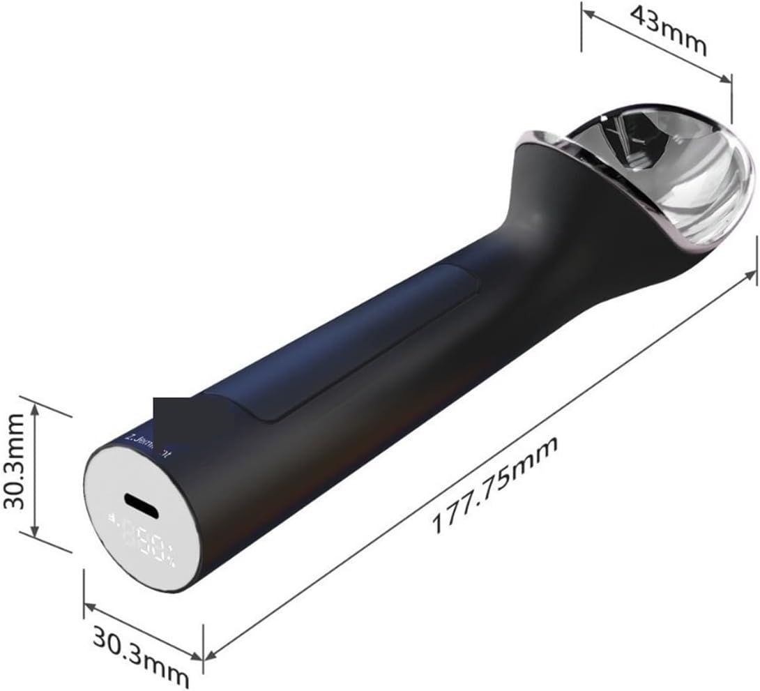 ice Cream Scoop, Electric Ice Cream Scoop Heated Ice Cream Scoop Rechargeable Icecream Scoop Stainless Steel Black,Kitchen Supplies
