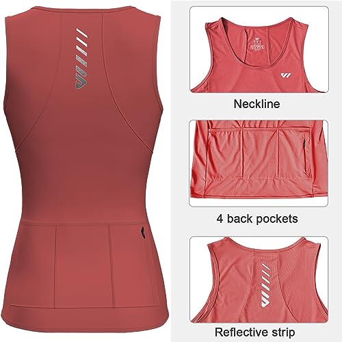 Image of Wulibike Sleeveless Cycling Jersey Women Running Shirts Vest bike top Summer Biking tank Basic Top With Pockets