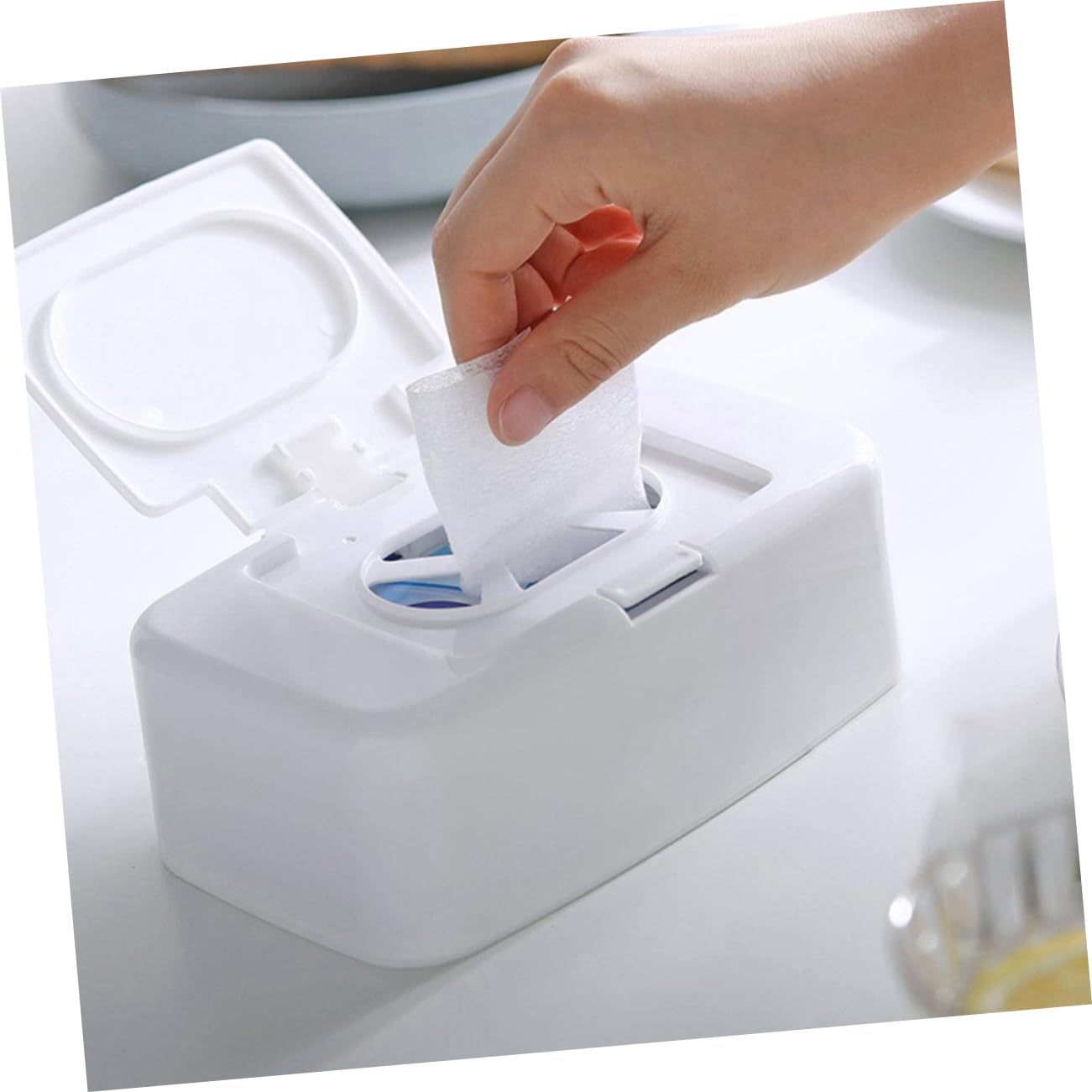 BESTOYARD 8pièces Boîte De Rangement pour Lingettes Humides Distributeur Portable De Accessoire Pratique pour Maison Voyages Couleur Blanche Élégante