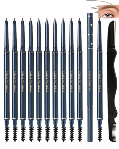 Image of Eyebrow Pencil Set, 12Pcs Blonde Ultra-Fine Retractable Eye Brow Pen Tint