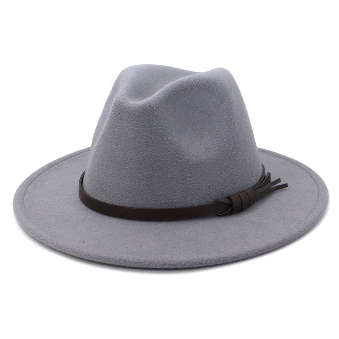 Wvapzxx Cappello Fedora Jazz Invernale A Tesa Larga Da Uomo Elegante Cappello Da Chiesa Da Donna Cappelli In Feltro Formali Per Donna