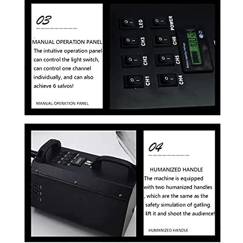 Lanceur de confettis robuste et durable à 6 coups électriques portatifs