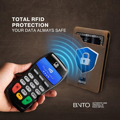 Leather Wallets For Men | A RFID Wallet For Men Designed to Securely Carry Your Essentials. Full-Grain Leather Slim Wallet, Small And Thin Italian Bifold Design (Brown)4