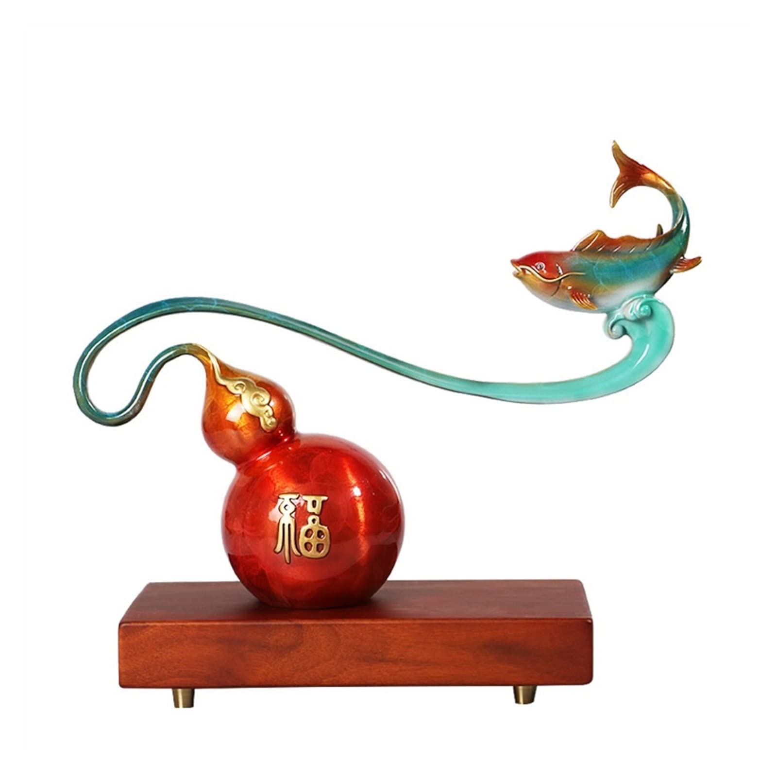 GLETSF Brass Decor Desktop Statue Decoration Pure Copper Dragon Gate Entrance Ornament Home Living Room Office Lucky Ornament Statues For Home Decor,