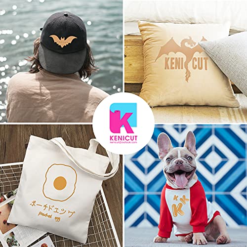 Kenicut Iron On Vinyl 12" X 10Ft Tan Heat Transfer Vinyl Pu Roll Diy For T-Shirt #TOP4