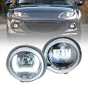 NSLUMO LED-Nebelscheinwerfer DRL Tagfahrlicht für Mazda 2 3 5 6 CX5 MX5 CX7 RX8 Frontstoßstange Nebelscheinwerfer Reflektoren Montage Fahren Laufen DLR-Licht E4-genehmigt 2 Stück