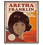 African American Aretha Franklin Decor - Motown R&B Gospel Music Wall Art - Vintage Concert Poster -...